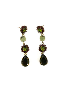 Green and violet earrings