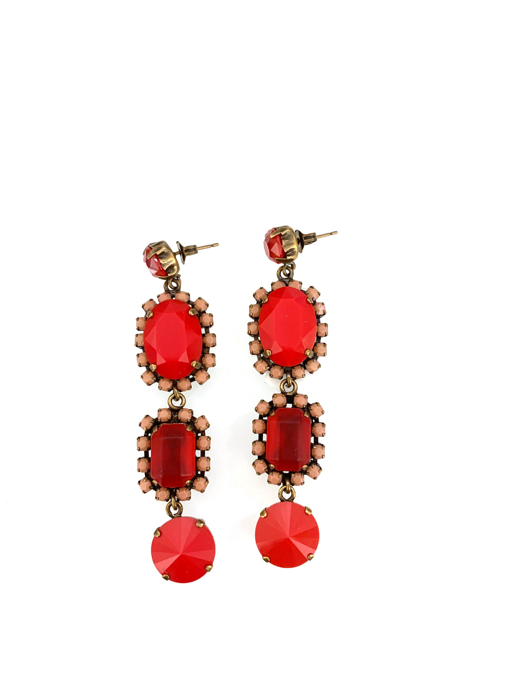 Red and pink earrings