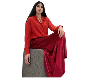 Velvet long skirt