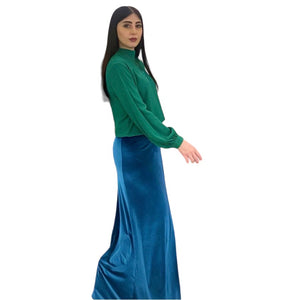 Velvet long skirt