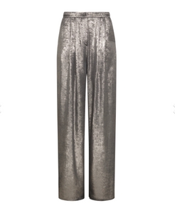 Silver laminated trousers