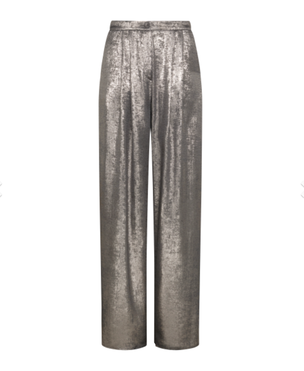 Silver laminated trousers