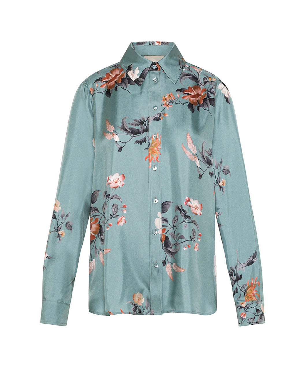 Printed silk twill shirt