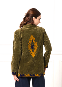 Velvet embroidered jacket